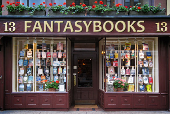 Fronten af Fantasybooks butikken